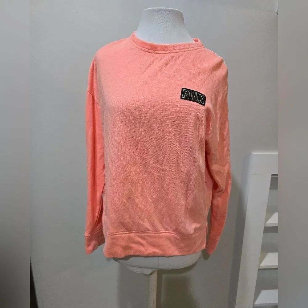 Victoria's Secret PINK oversized crew neck sweatshirt in peach Size XS